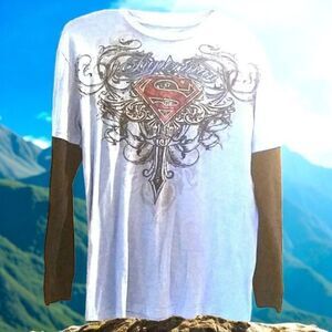 DC Comics Superman Long Sleeve Tee Size Medium